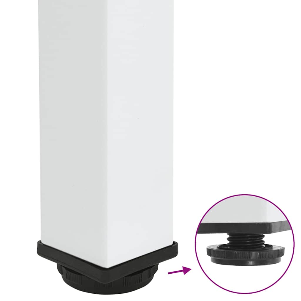 Konsollbordben 4 stk hvite 72–74 cm stål