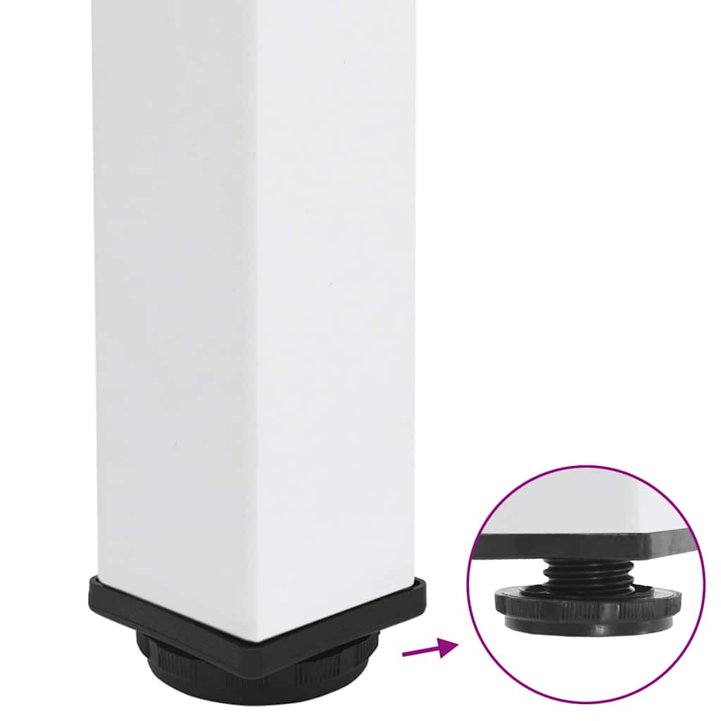 Konsollbordben 4 stk hvite 72–74 cm stål