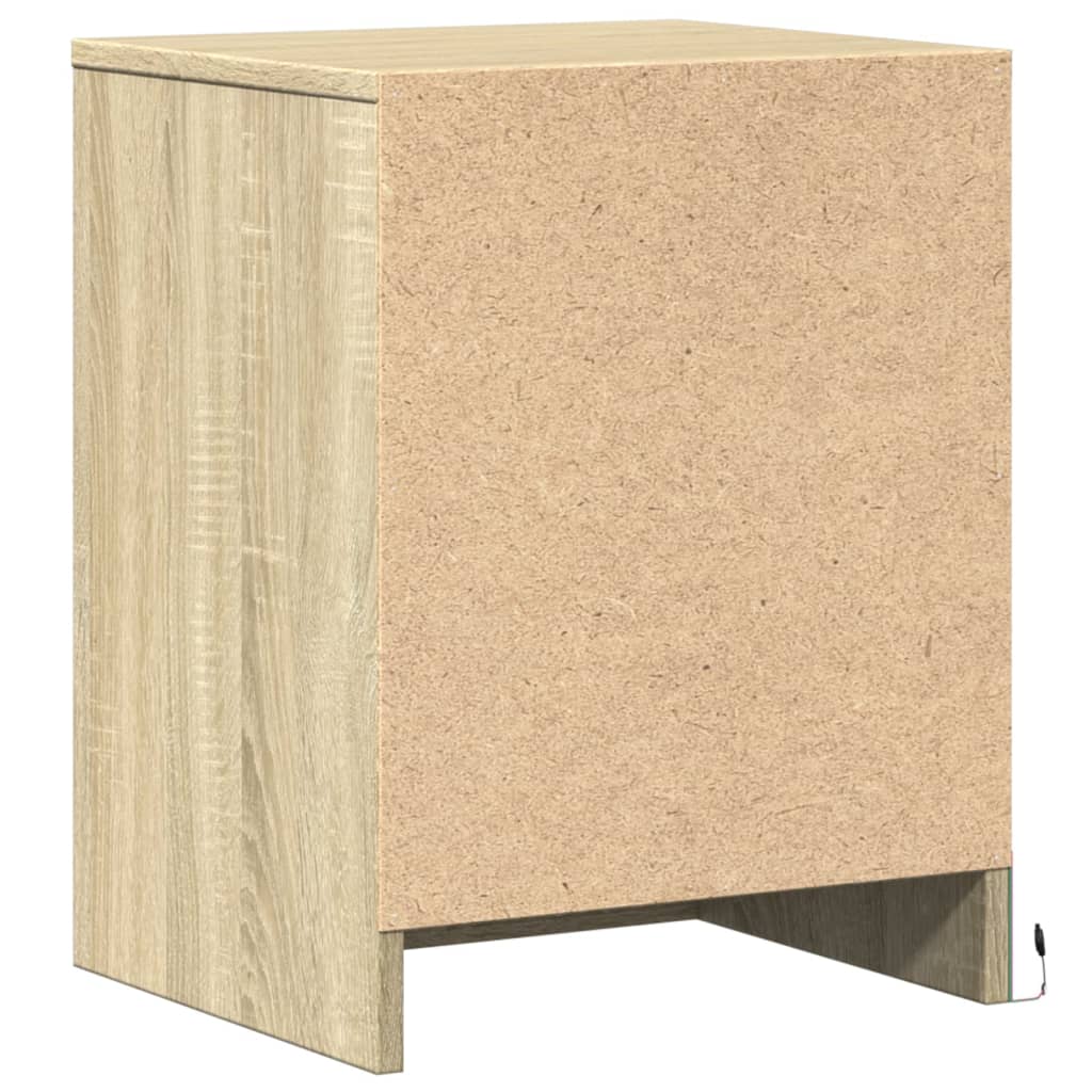 Nattbord med LED sonoma eik konstruert tre