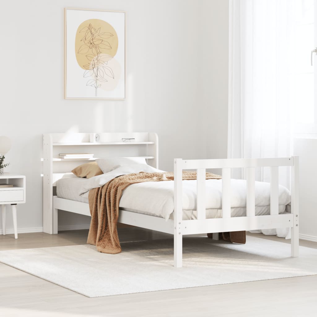 Sengeramme uten madrass hvit 90x190 cm heltre furu