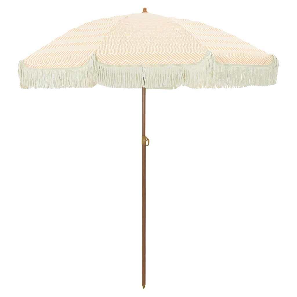 Parasoll Gul og hvit Ø 160 x 195 cm Stål