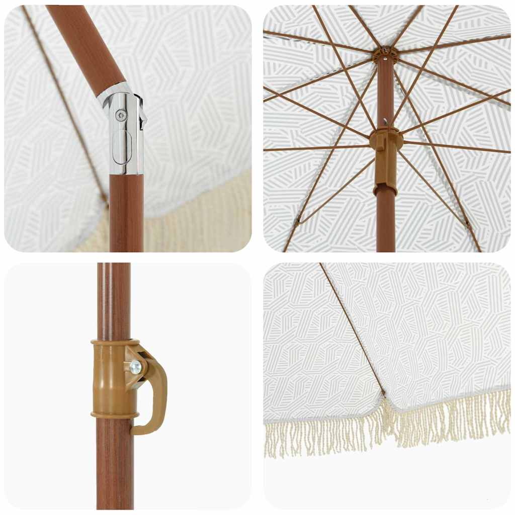 Parasoll Grå og hvit Ø 160 x 195 cm Stål