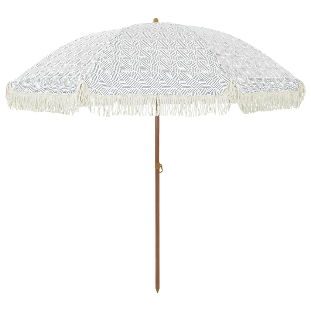 Parasoll Grå og hvit Ø 205 x 209 cm Stål