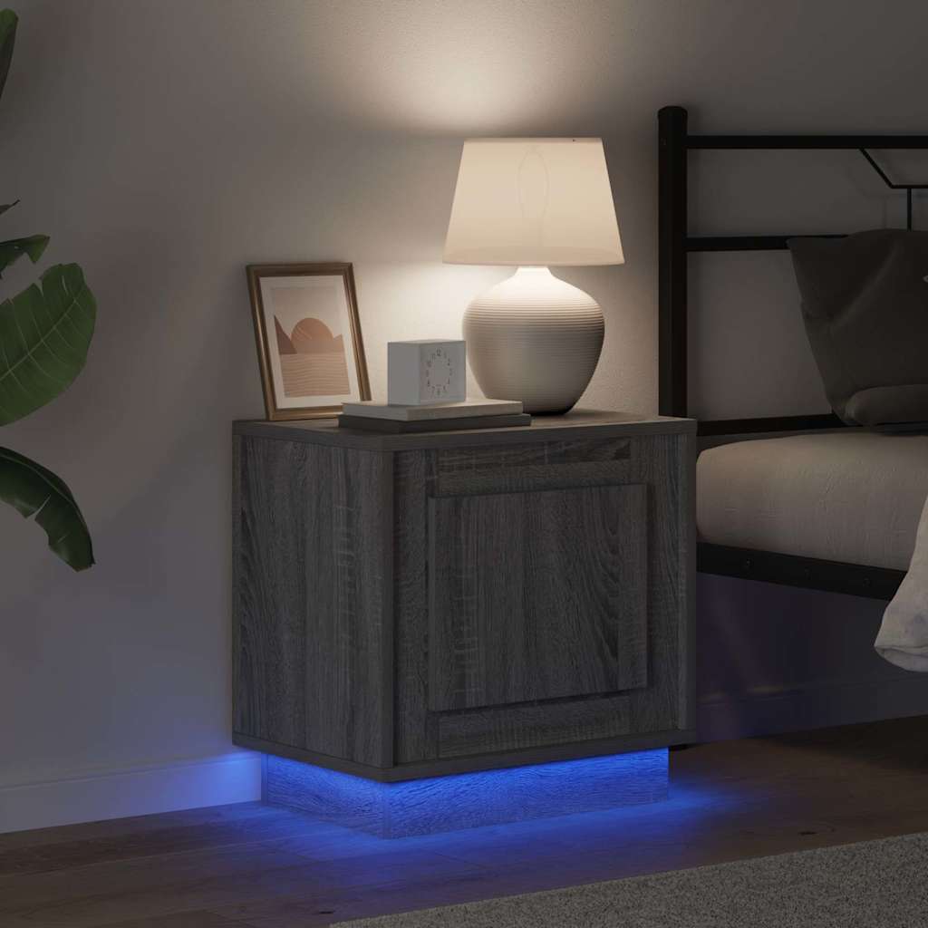 Nattbordskap med 2 pcs Grå 44 x 34,5 x 45 cm Konstruert tre