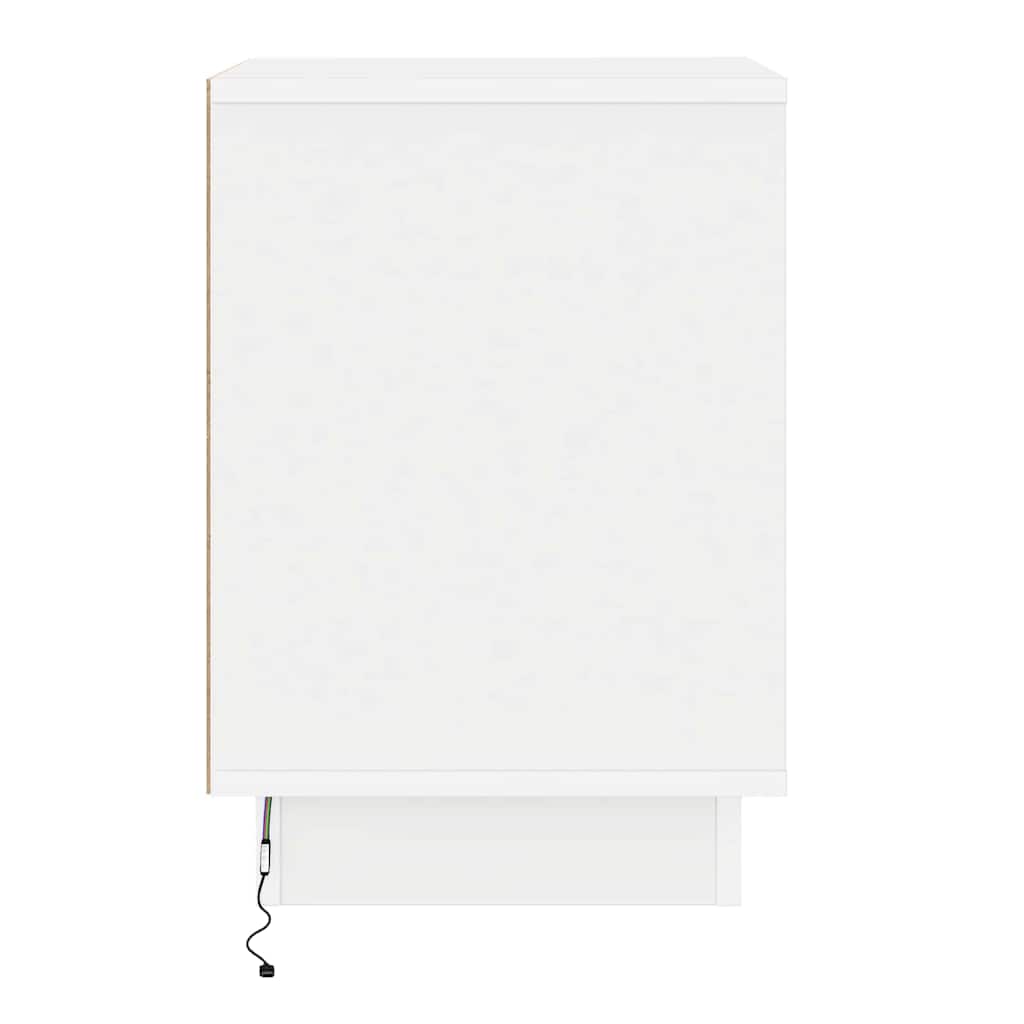Nattbordskap med Hvit 39 x 34.5 x 50 cm Konstruert tre