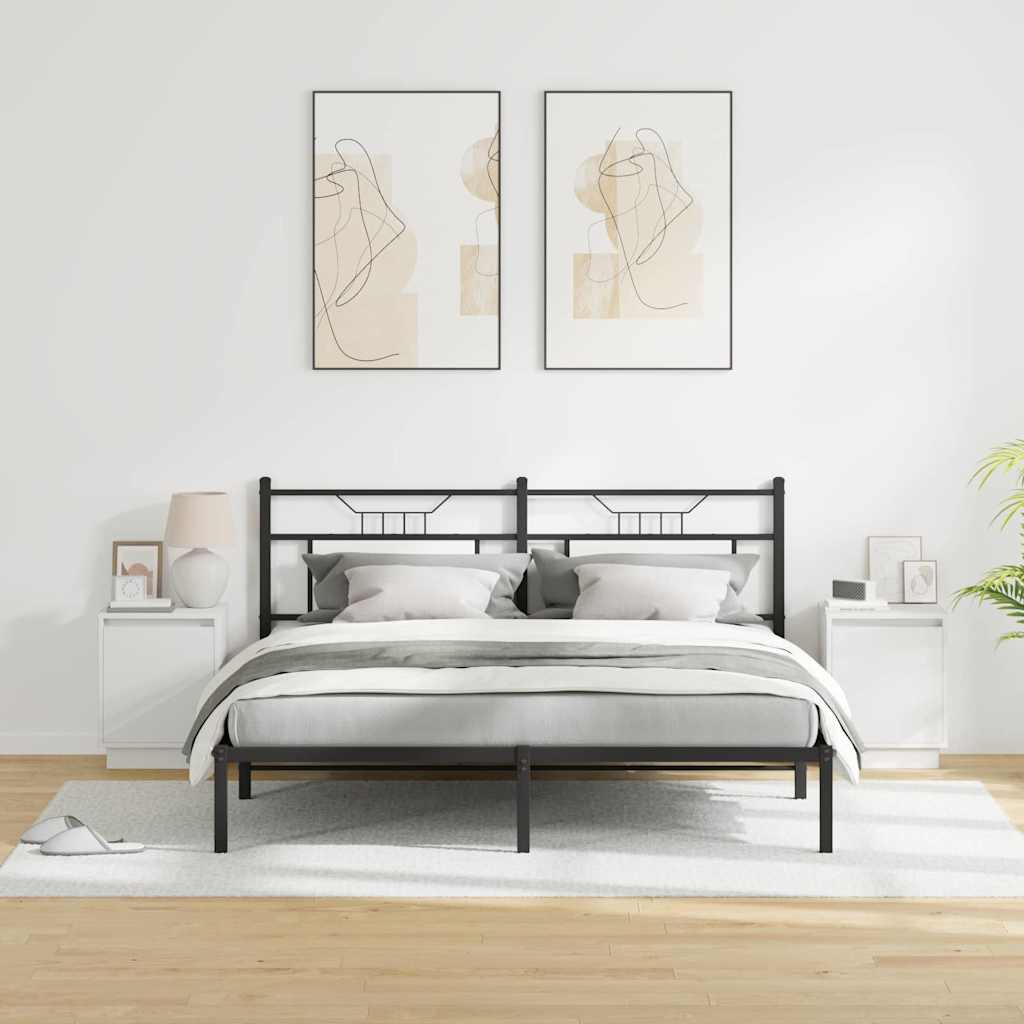 Nattbordskap med 2 pcs Hvit 39 x 34.5 x 50 cm Konstruert tre