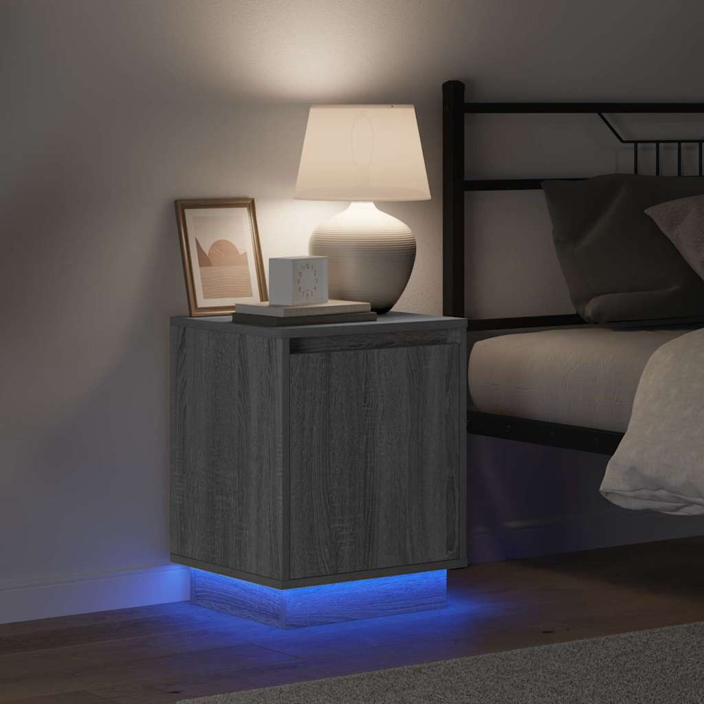 Nattbordskap med Grå 39 x 34.5 x 50 cm Konstruert tre