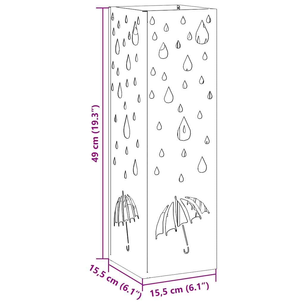 Parasollstativ Svart 15,5 x 15,5 x 49 cm Metall