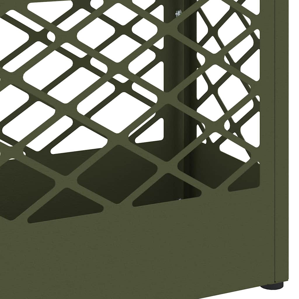 Parasollstativ med lagring Olivengrønn 28 x 12 x 41 cm Stål