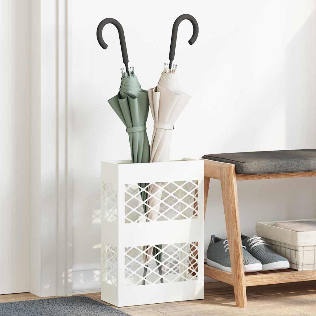 Parasollstativ Lattice med lagring Hvit 28 x 12 x 41 cm Stål