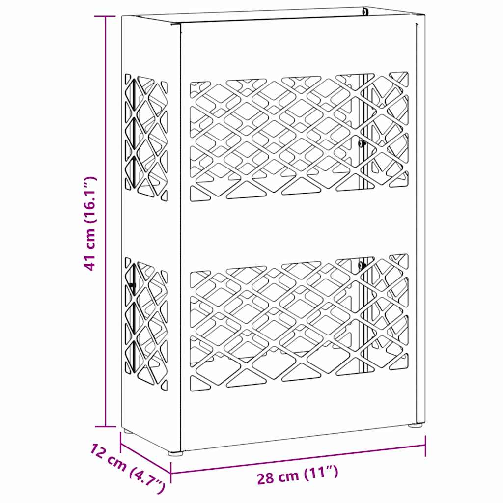 Parasollstativ med lagring Hvit 28 x 12 x 41 cm Metall