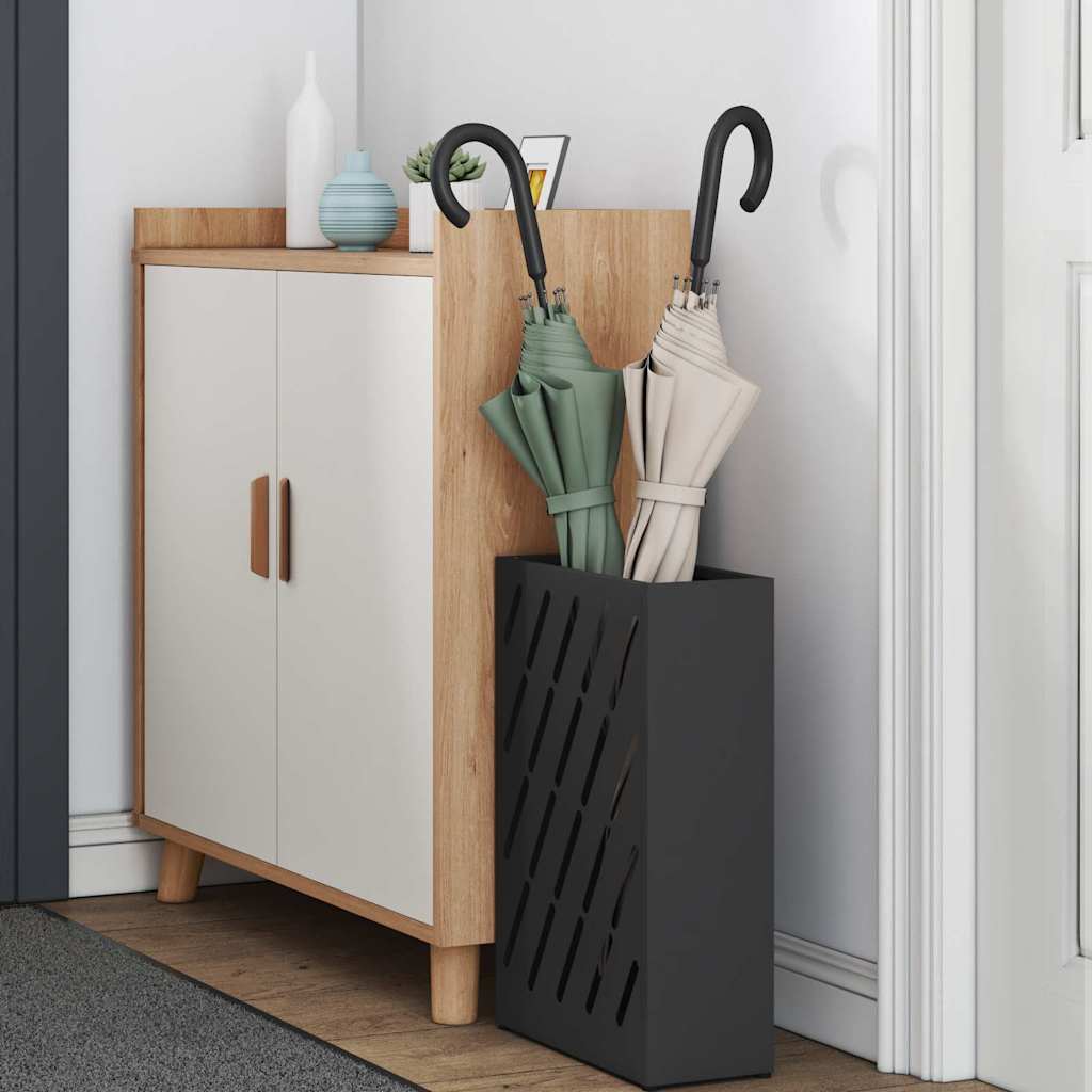 Parasollstativ med lagring Svart 28 x 12 x 41 cm Metall