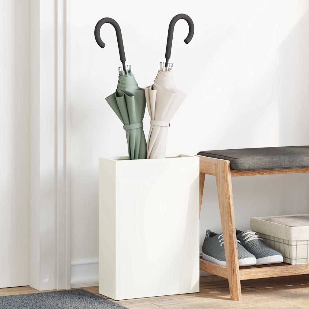 Parasollstativ med lagring Hvit 28 x 12 x 41 cm Metall