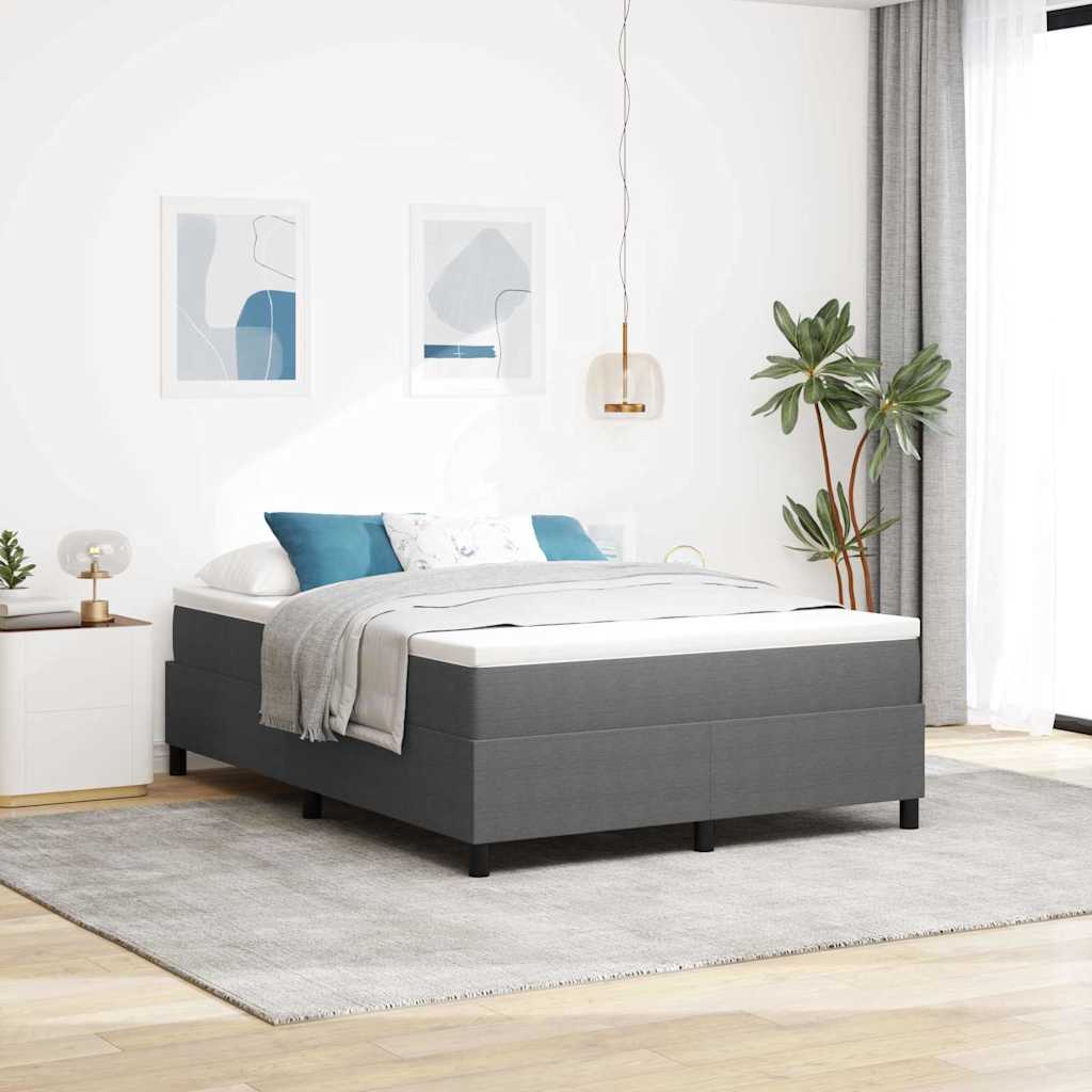 Box Spring Seng Lysegrå 140x200 cm Corduroy Stoff