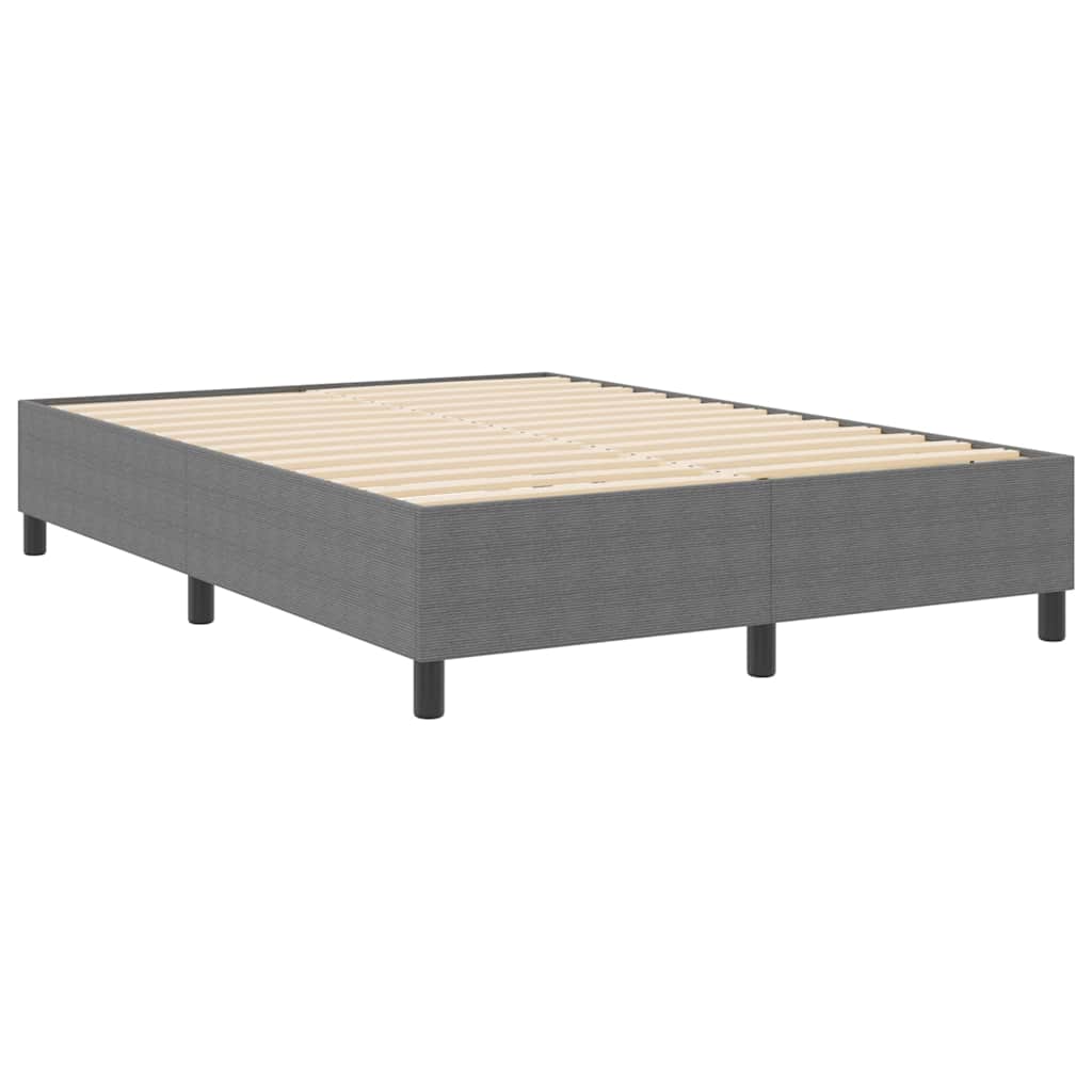 Box Spring Seng Lysegrå 140x200 cm Corduroy Stoff
