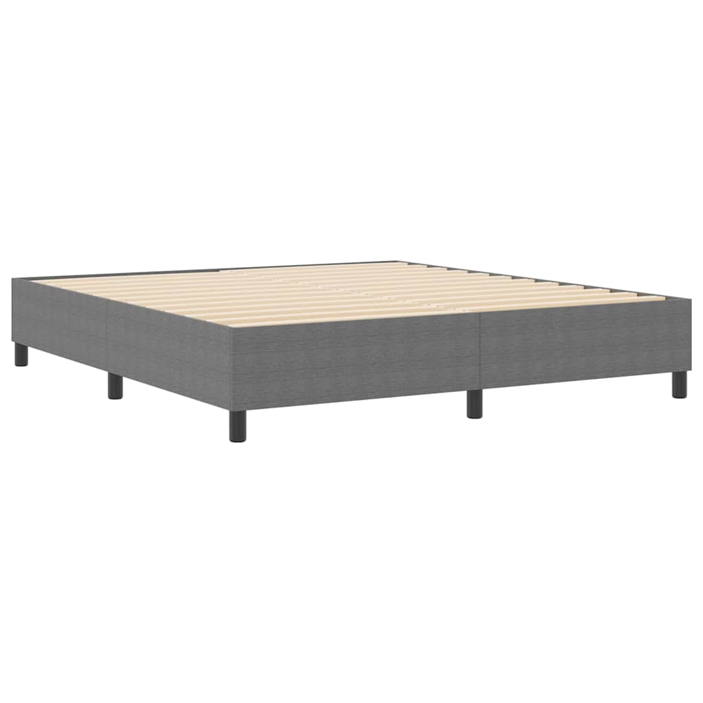 Box Spring Seng Lysegrå Super King Corduroy Stoff