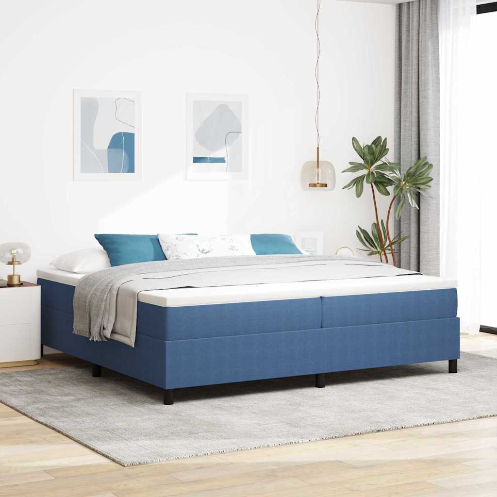 Boxspring Seng Blå 200x200 cm Corduroy Stoff
