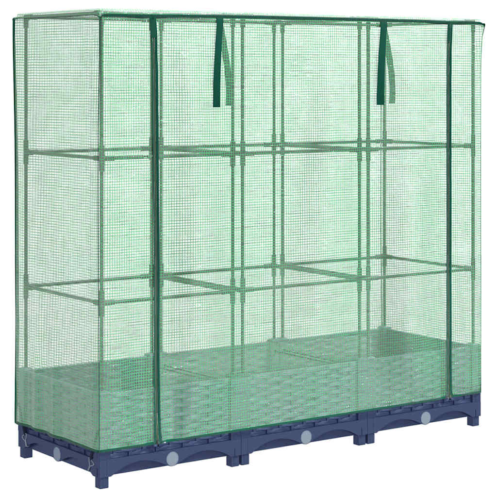 Høybed med drivhustrekk rottinglook 120x40x123 cm