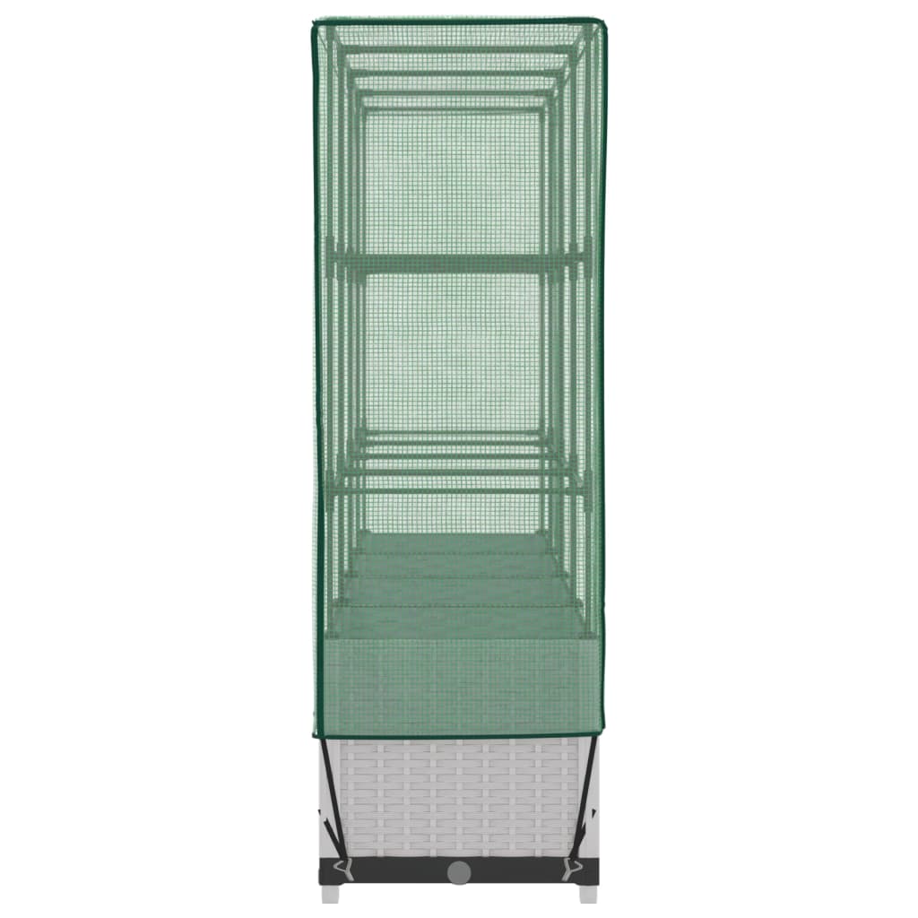 Høyseng med drivhustrekk rottingutseende 160x40x138 cm