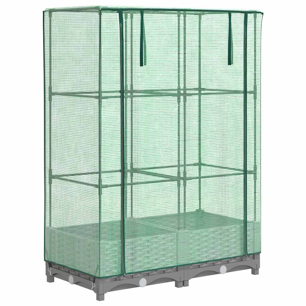 Høyseng med drivhustrekk rottingutseende 80x40x123 cm