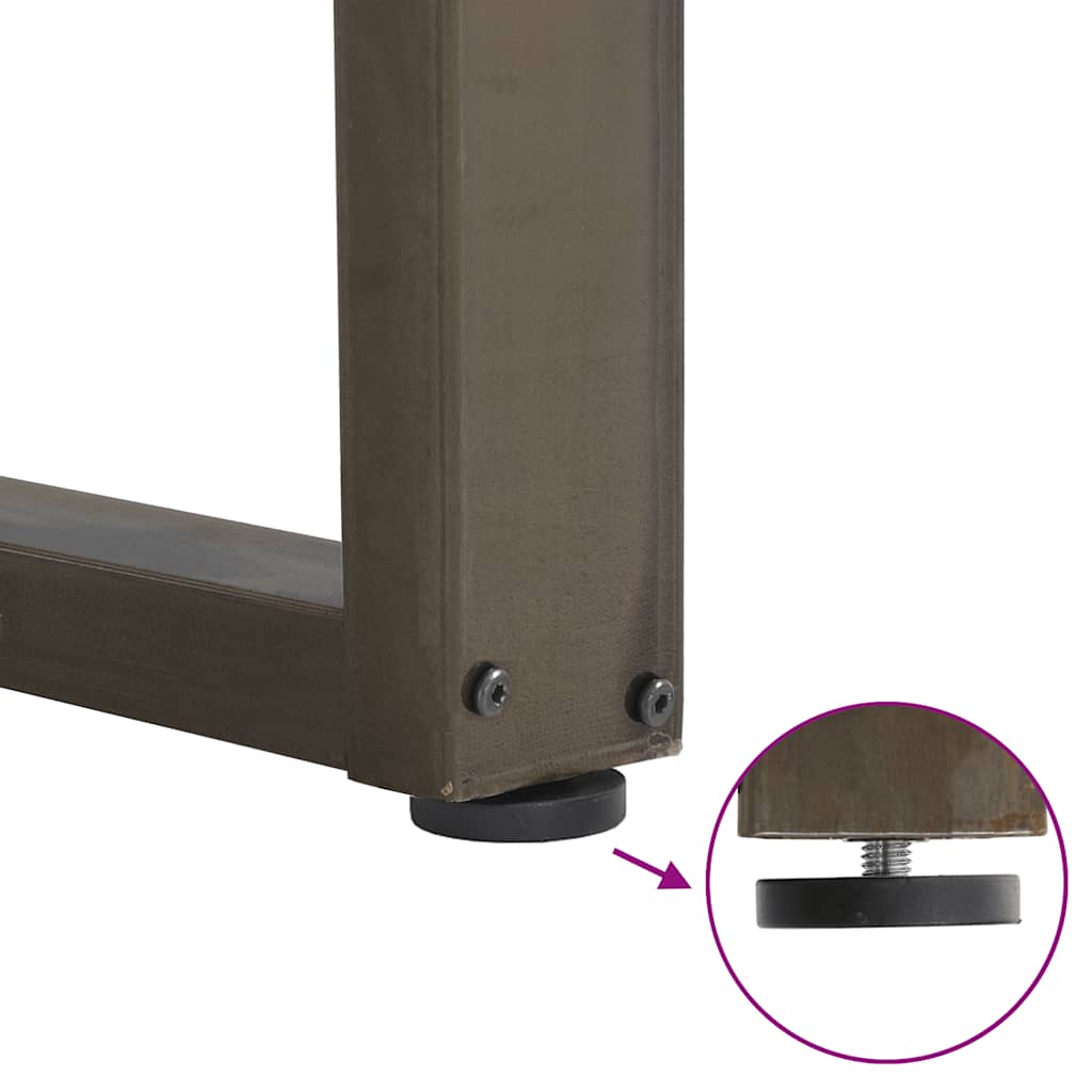 Konsollbordben U-formet 2 stk naturstål 28 x (72-73) cm stål