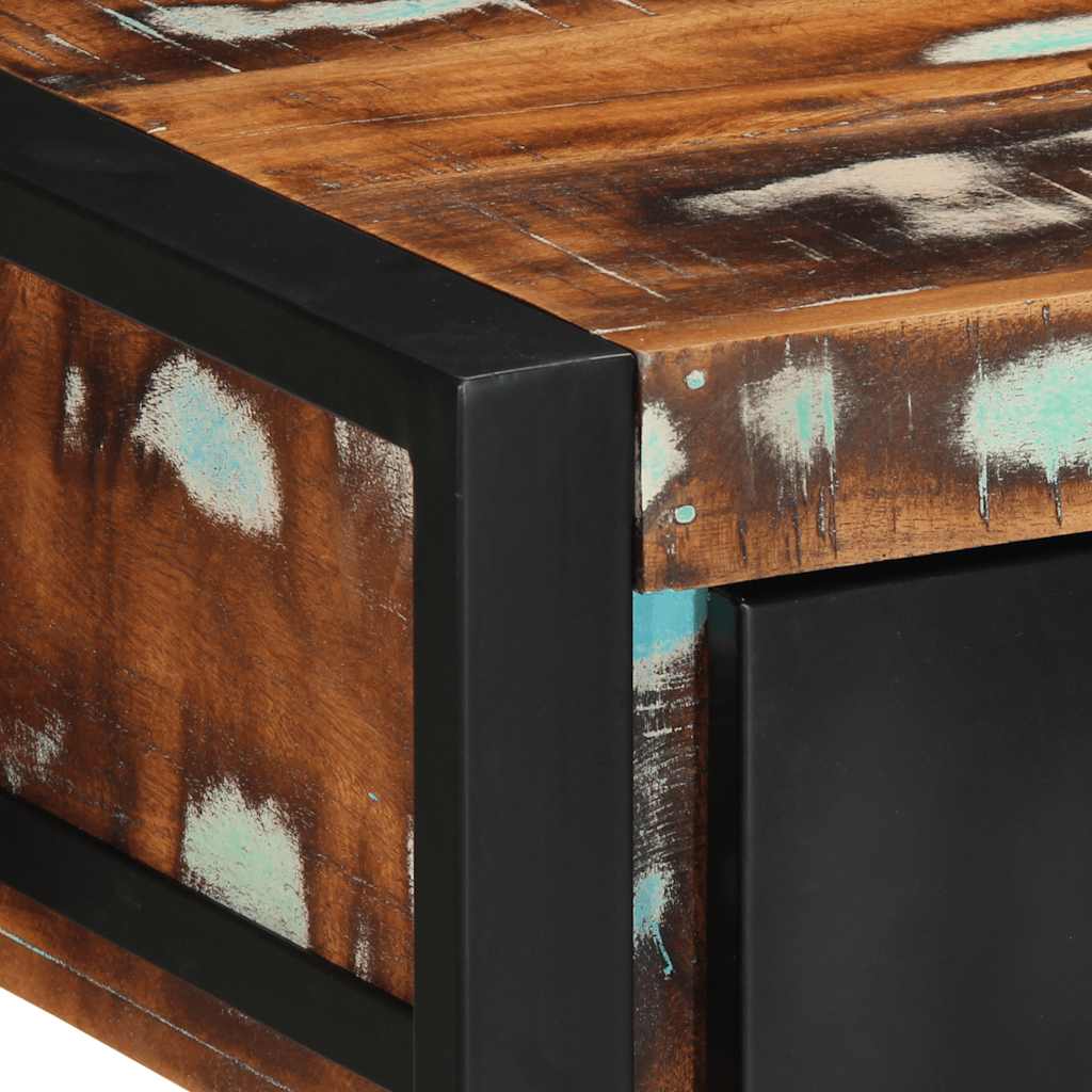 Konsollbord flerfarget 100x35x75 cm gjenvunnet heltre