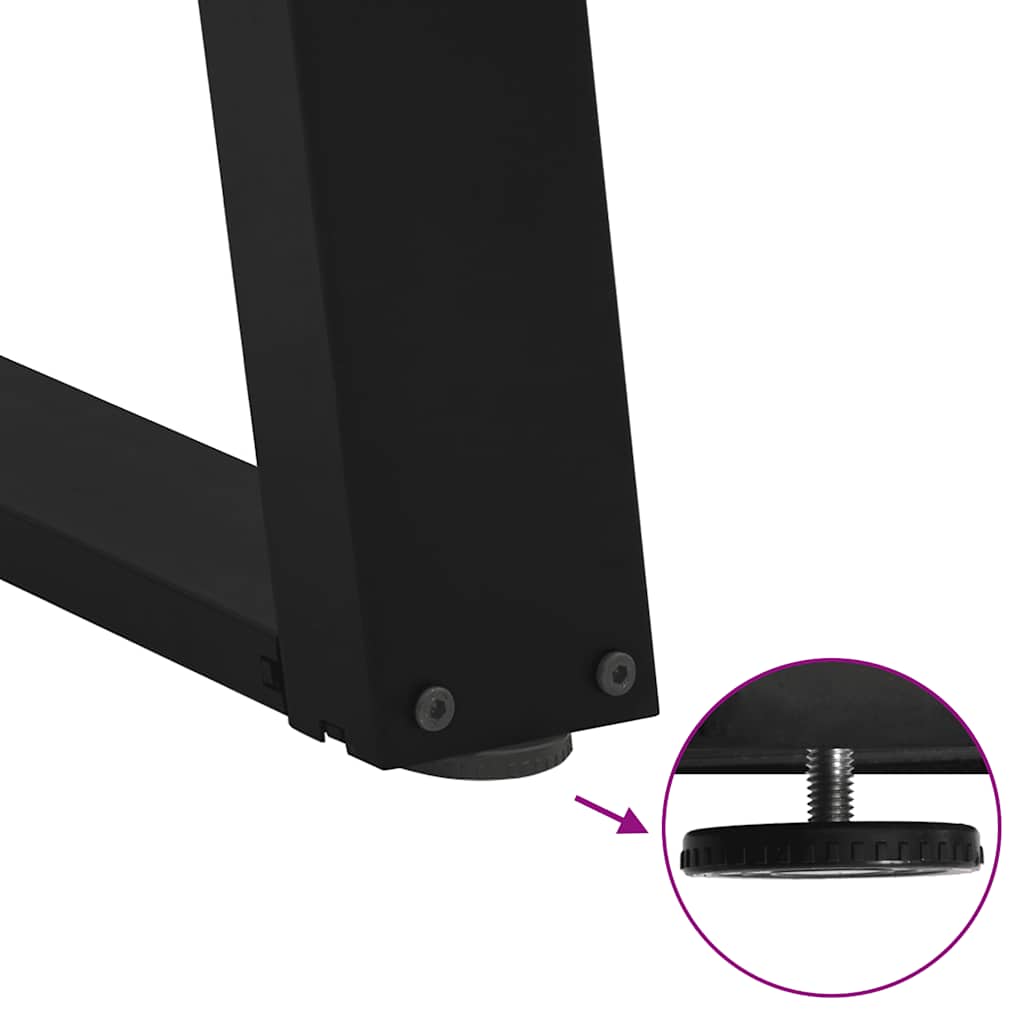 Konsollbordben U-formet 2 stk svart 28x(72-73) cm stål