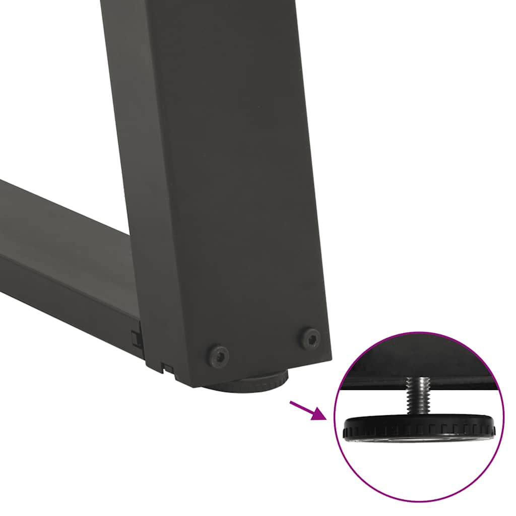 Konsollbordben U-formet 2 stk antrasitt 28 x (72-73) cm stål