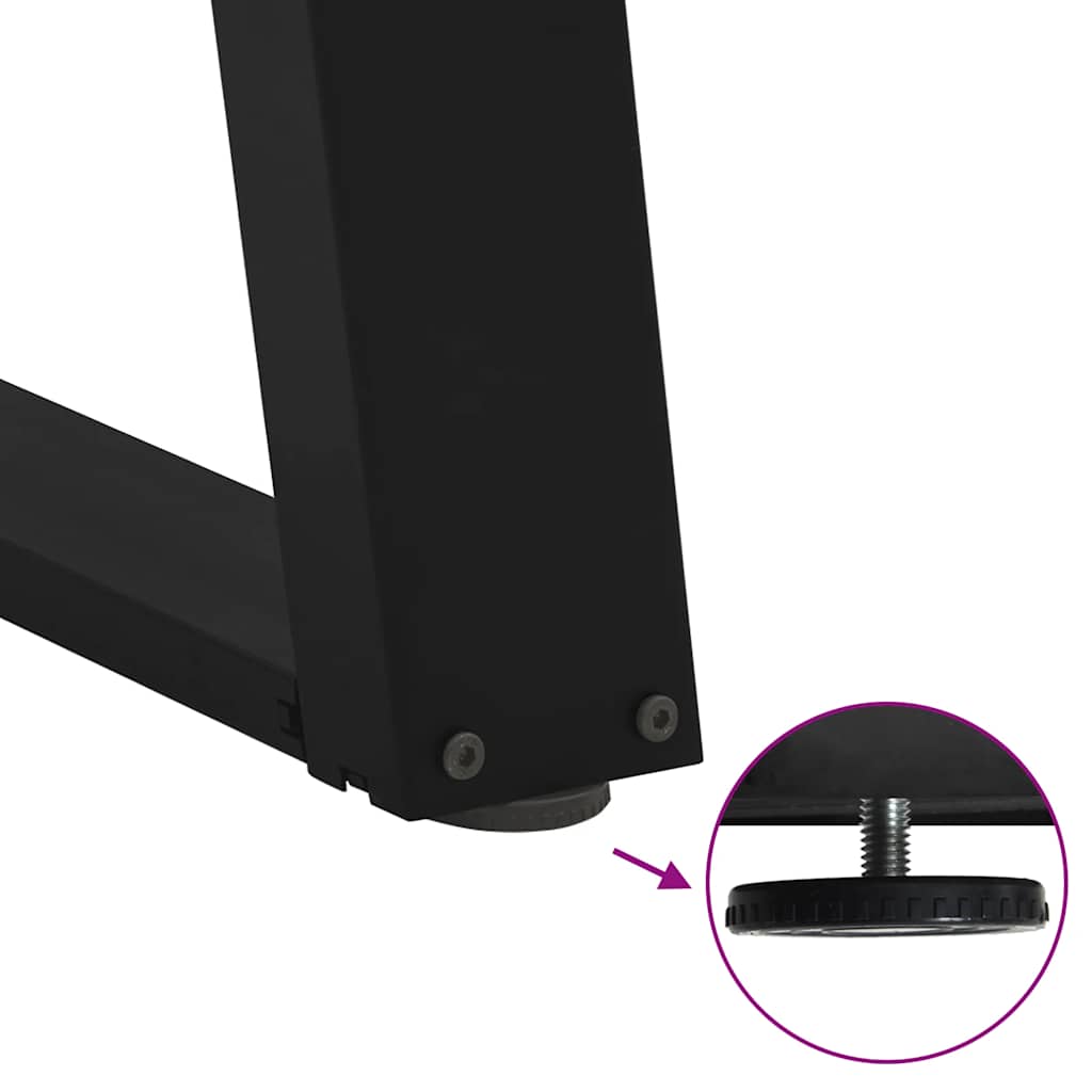 Konsollbordben U-formet 2 stk svart 38x(72-73) cm stål