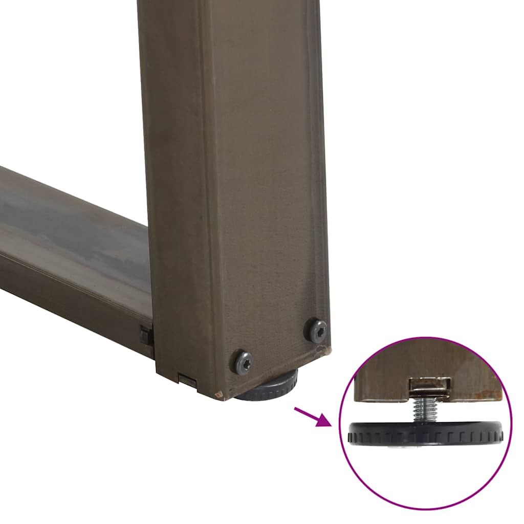 Konsollbordben U-formet 2 stk naturstål 38 x (72-73) cm stål