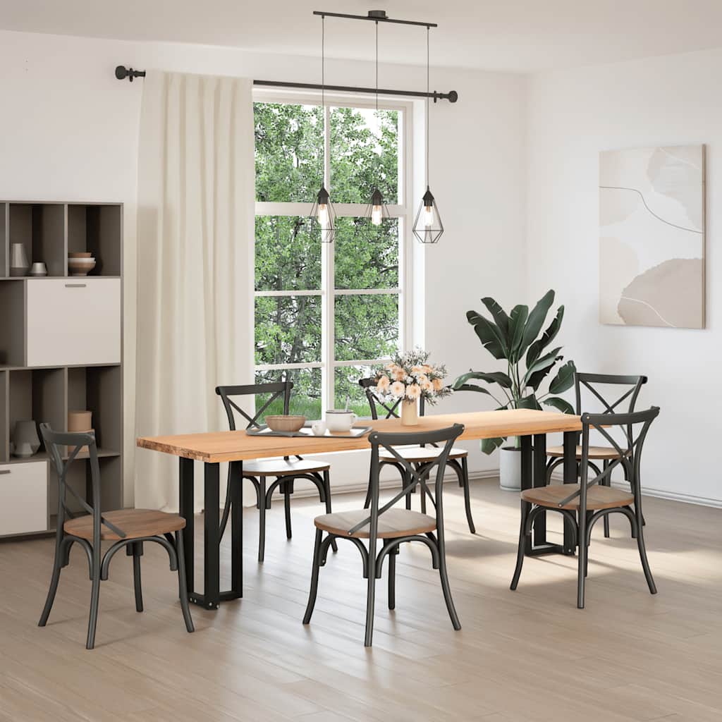 Konsollbordben T-formet 2 stk svart 25x28x(72-73) cm stål