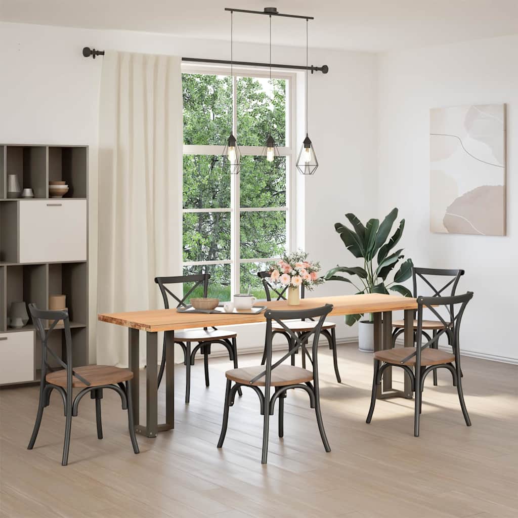 Konsollbordben T-formet 2 stk naturell 25x28x(72-73) cm stål