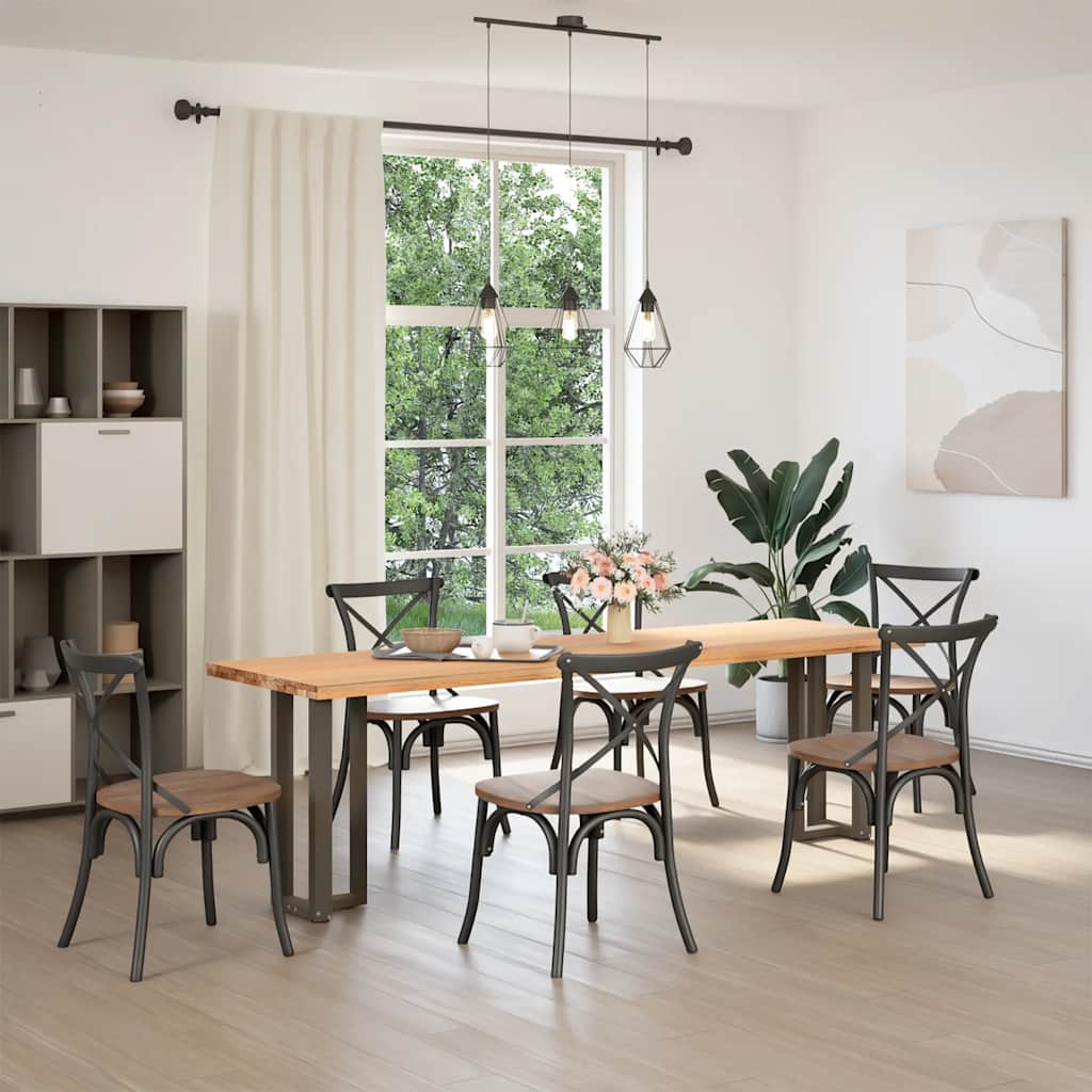 Konsollbordben T-formet 2 stk naturell 38x25x(72-73) cm stål