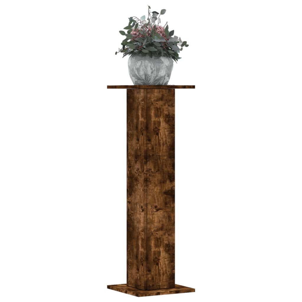 Plantestativer 2 stk røkt eik 30x30x95 cm konstruert tre