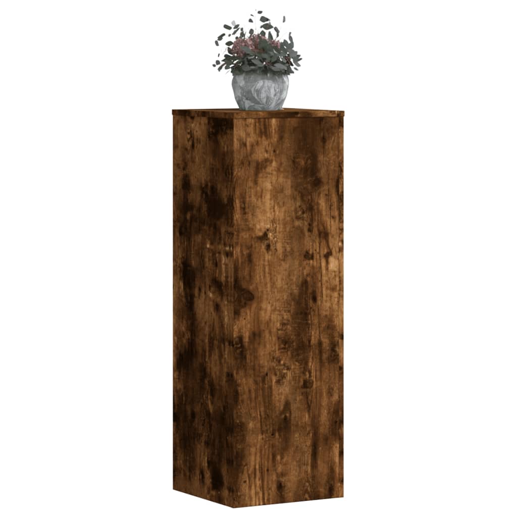 Plantestativer 2 stk røkt eik 33x33x100 cm konstruert tre