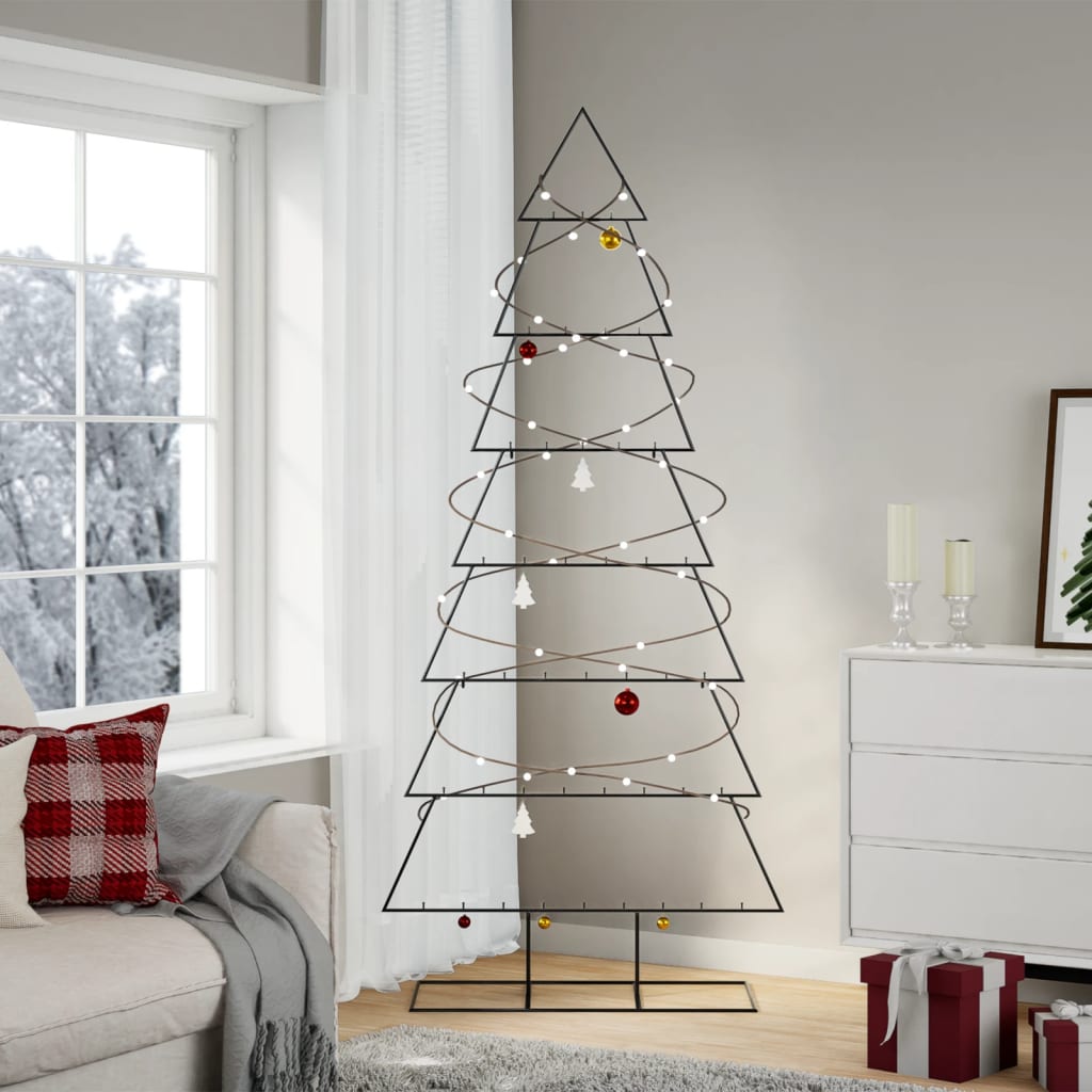 Juletre til dekorasjon metall svart 210 cm