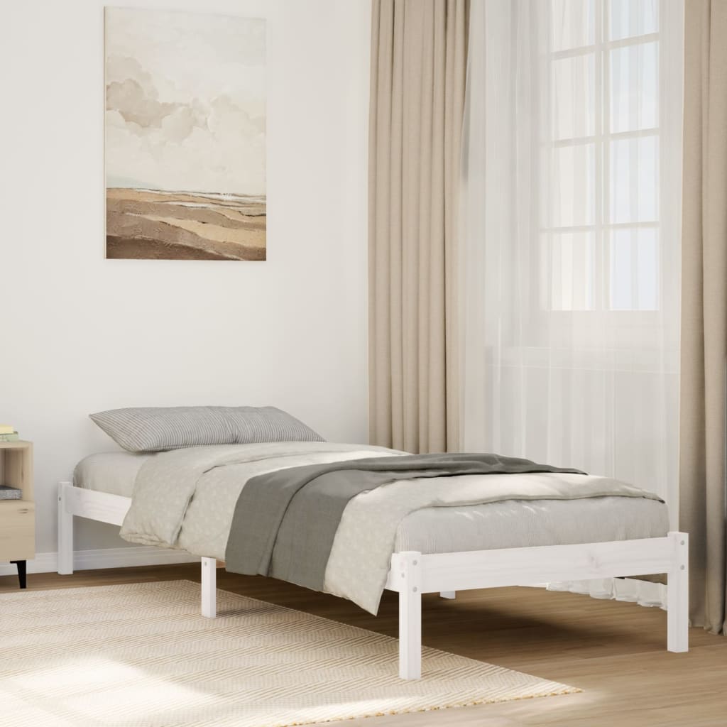 Ekstra lang sengeramme uten madrass hvit 90x220 cm heltre furu