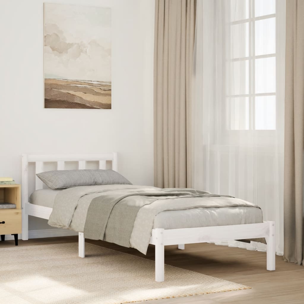 Ekstra lang sengeramme uten madrass hvit 80x210 cm heltre furu