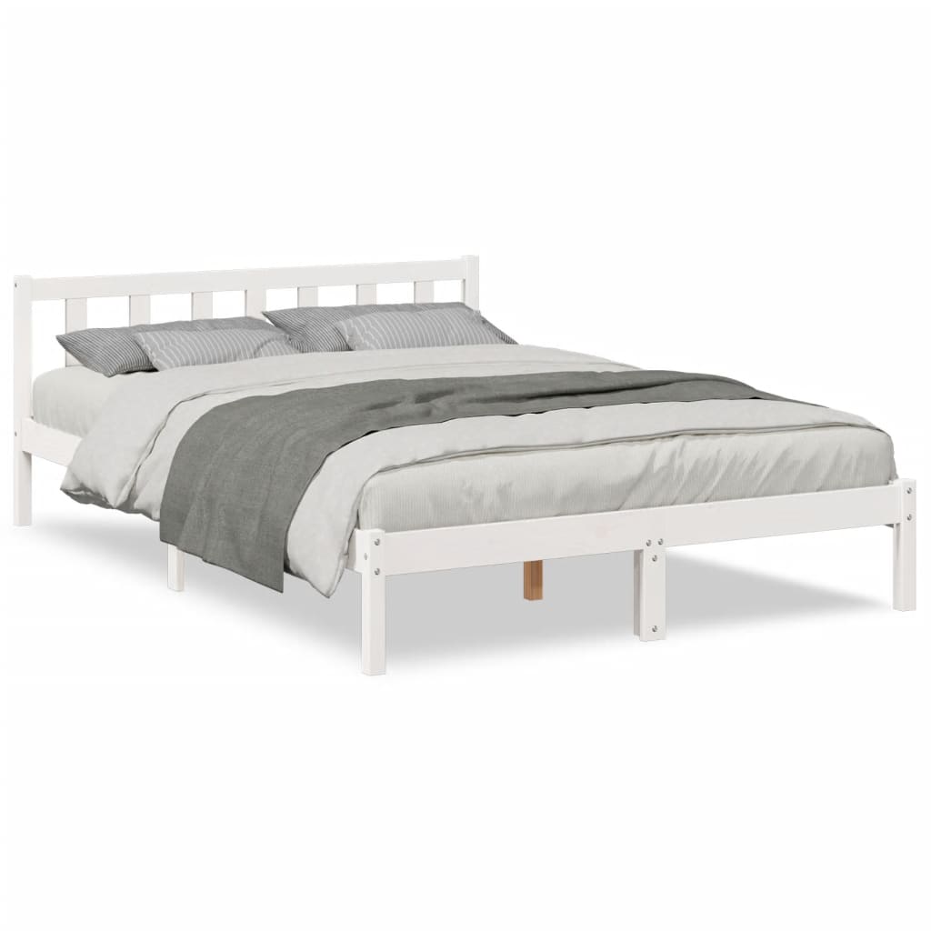 Ekstra lang sengeramme uten madrass hvit 140x210 cm heltre furu