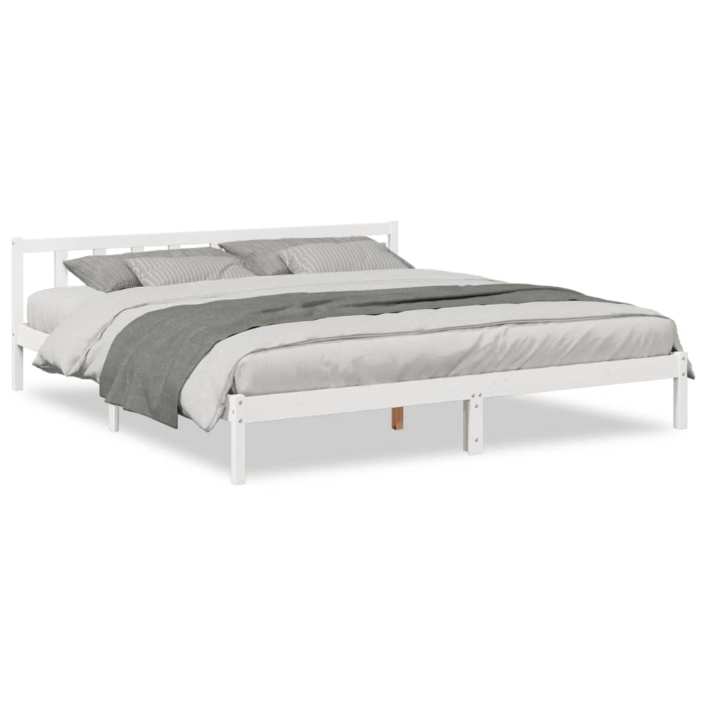 Ekstra lang sengeramme uten madrass hvit 180x210 cm heltre furu