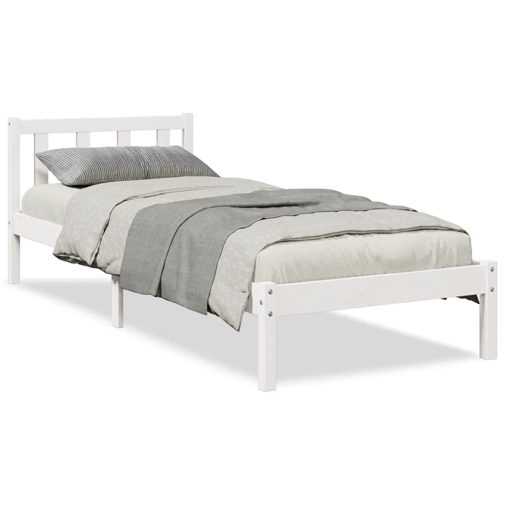 Ekstra lang sengeramme uten madrass hvit 80x220 cm heltre furu