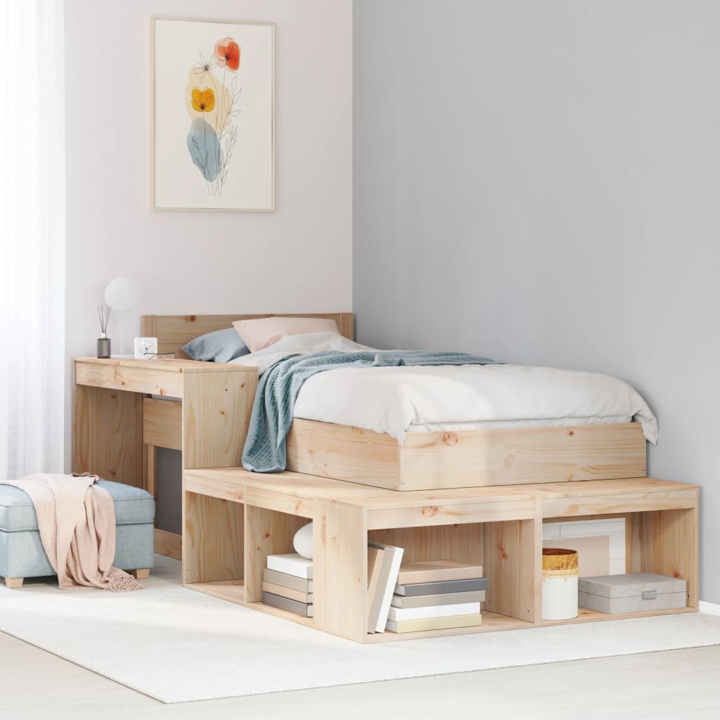 Nattbord med skrivebord 232x122x75 cm heltre furu