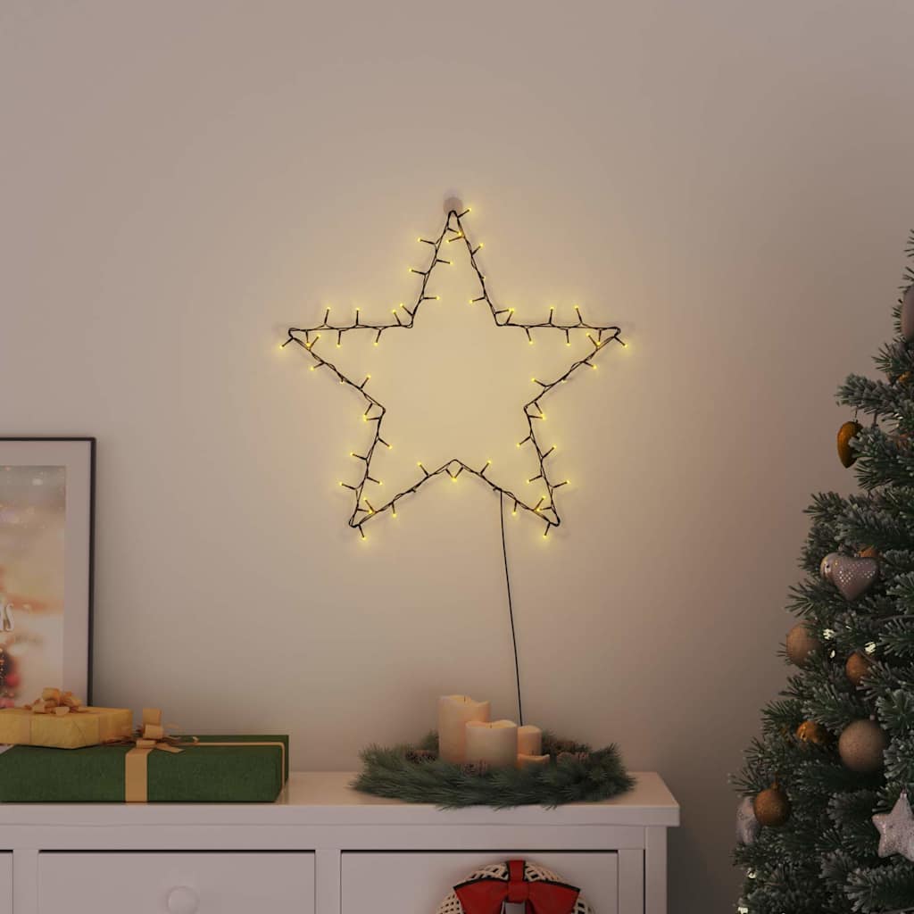 Julelys stjernesilhuett 80 LED varm hvit