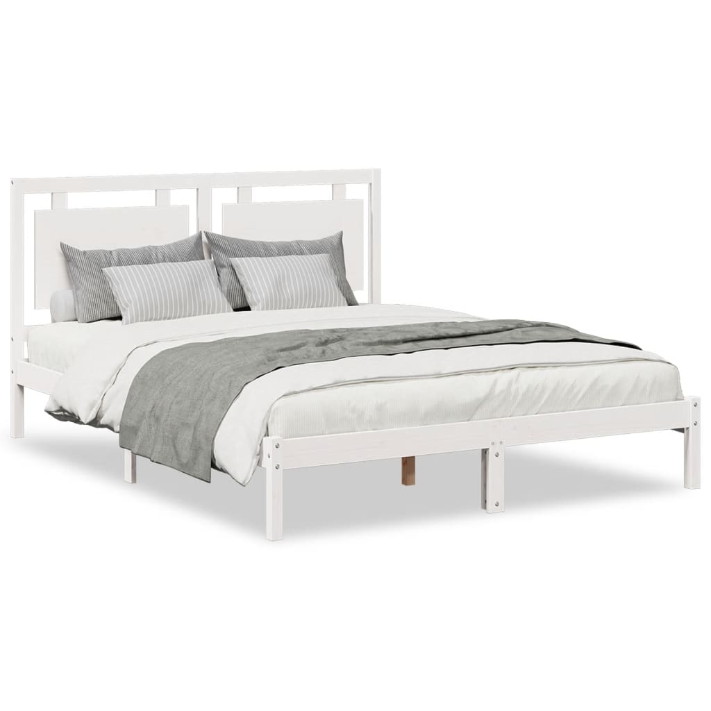 Ekstra lang sengeramme uten madrass hvit 140x210 cm heltre