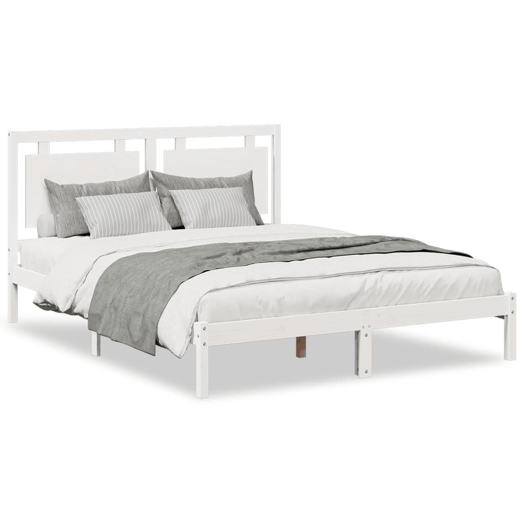 Ekstra lang sengeramme uten madrass hvit 160x210 cm heltre