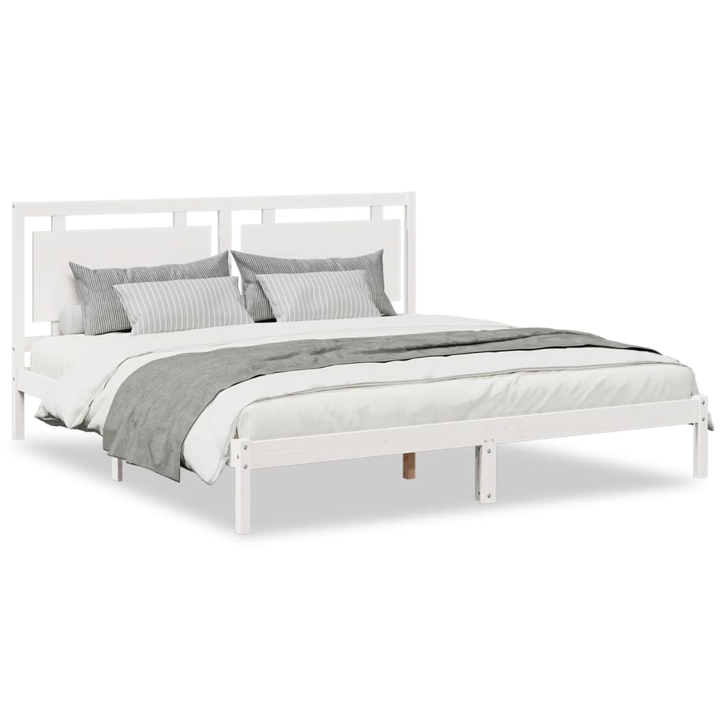 Ekstra lang sengeramme uten madrass hvit 180x210 cm heltre