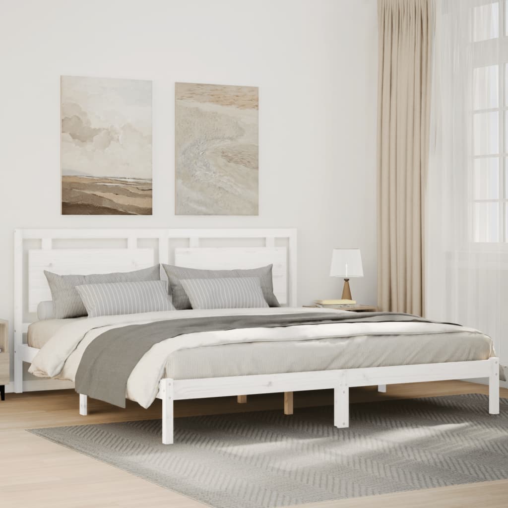 Ekstra lang sengeramme uten madrass hvit 180x210 cm heltre