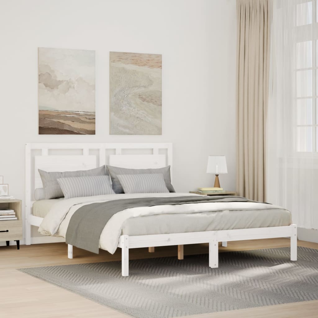 Ekstra lang sengeramme uten madrass hvit 160x220 cm heltre