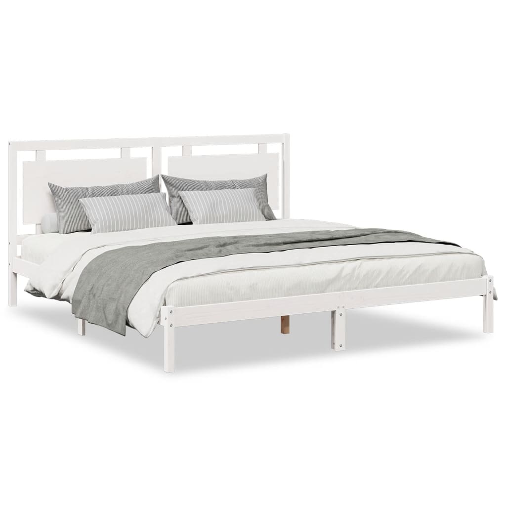 Ekstra lang sengeramme uten madrass hvit 180x220 cm heltre