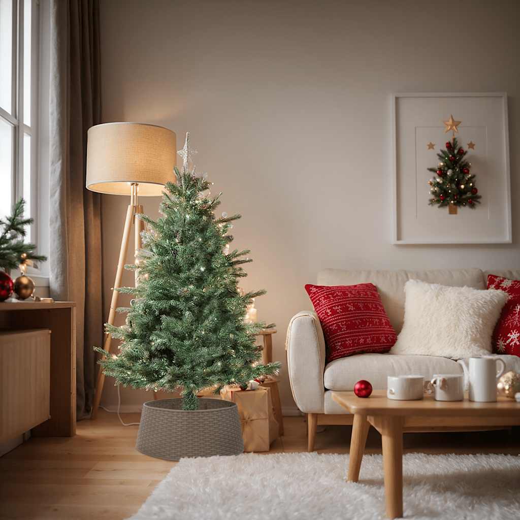Juletreskjørt brun Ø65x23 cm plast